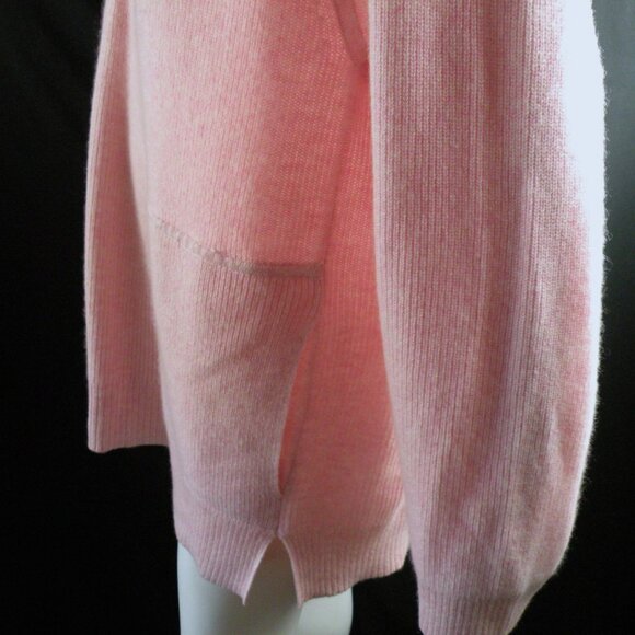 Isaac Mizrahi Live 100% Cashmere Patch Pockets V-neck Pink Sweater Oversize XL - Picture 5 of 9